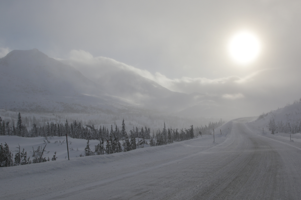 A storm near the White Pass on the South Klondike Highway in January. 