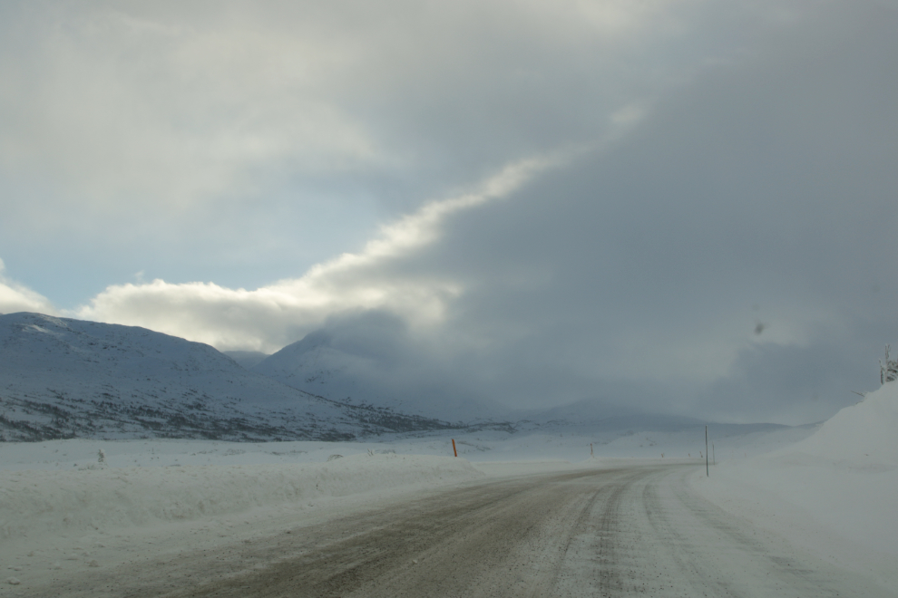 A storm at Summit Lake on the South Klondike Highway in January. 