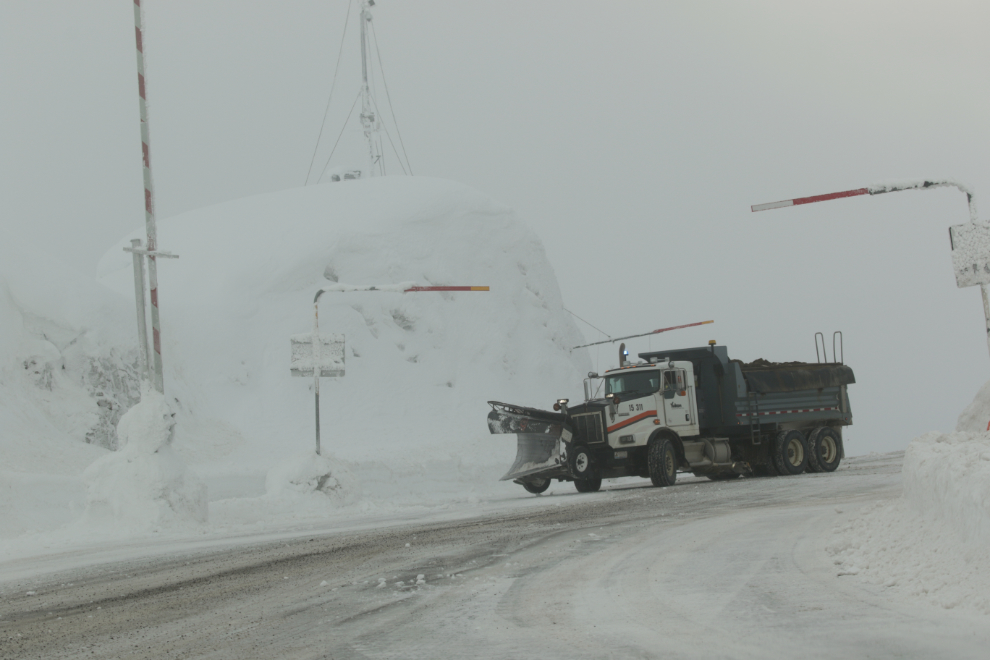 A truck plow on the South Klondike Highway near the White Pass in January. 