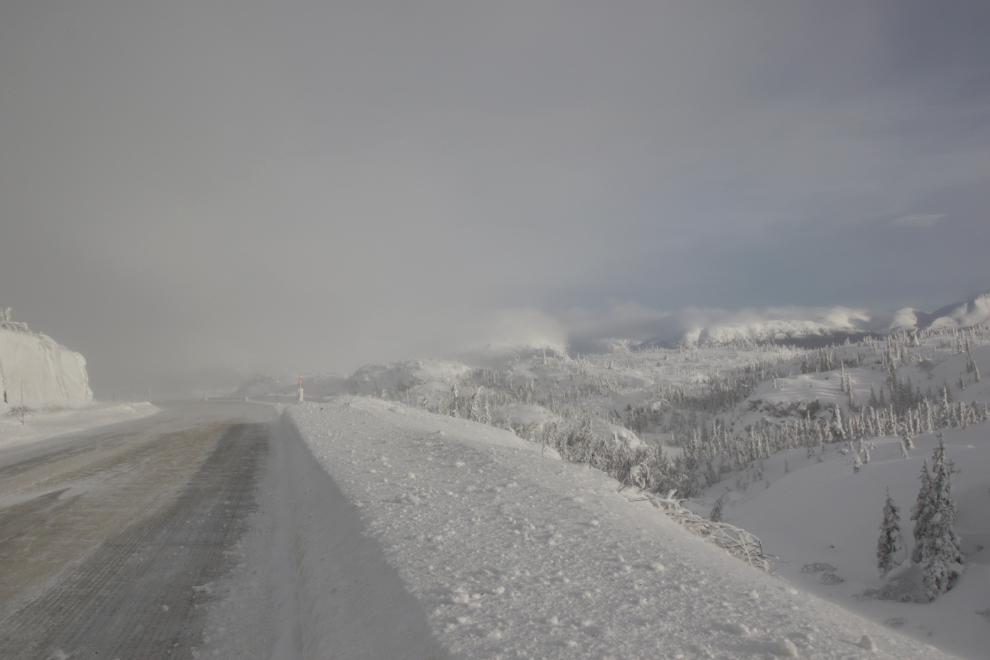 The view along the South Klondike Highway near the White Pass in January. 