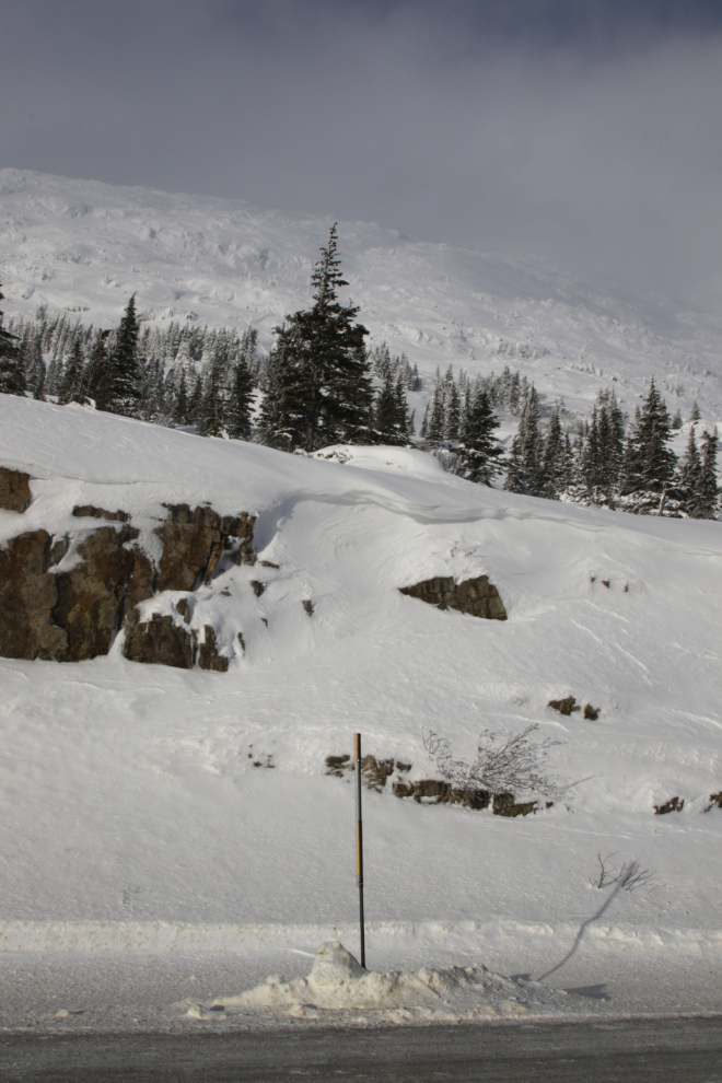 Peaks along the South Klondike Highway in January. 