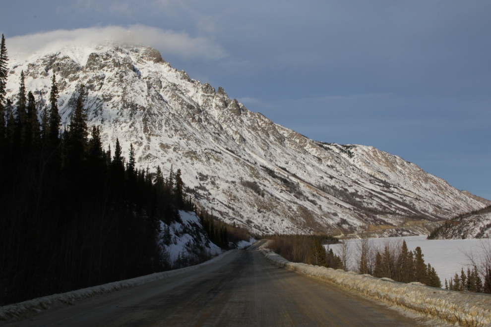 Dail Peak and Windy Arm of Tagish Lake in January.