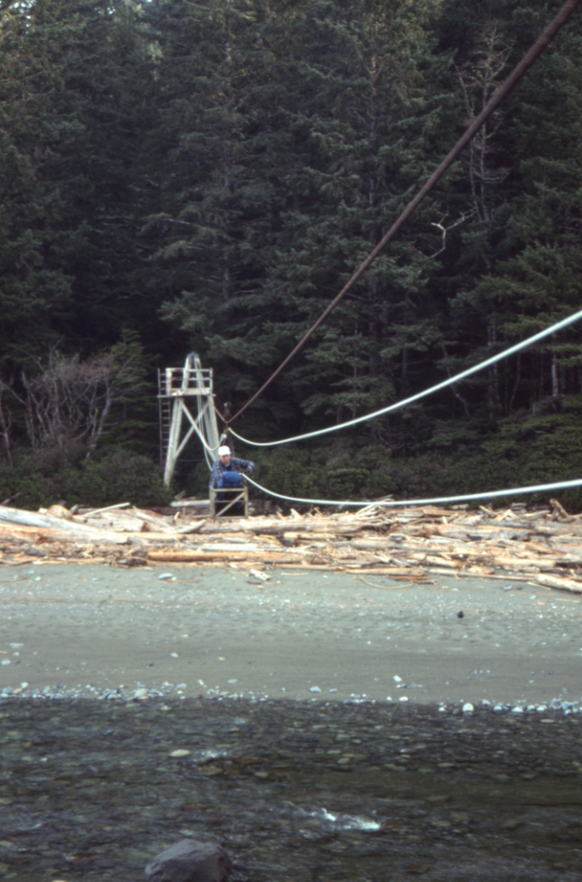 A cablecar across Carmanah Creek on the West Coast Trail.
