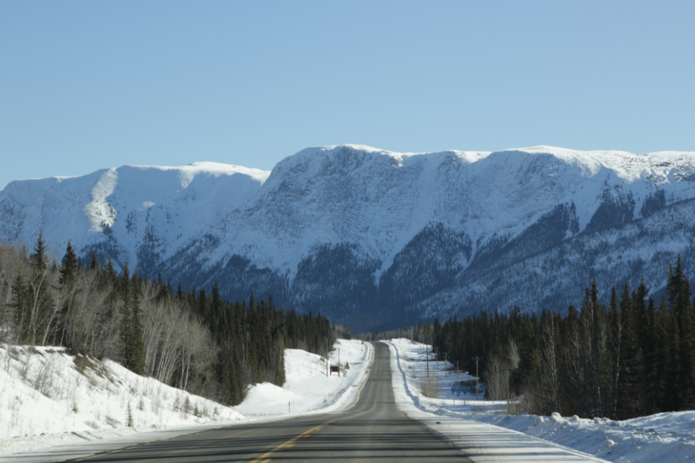 The Alaska Highway and White Mountain in March.