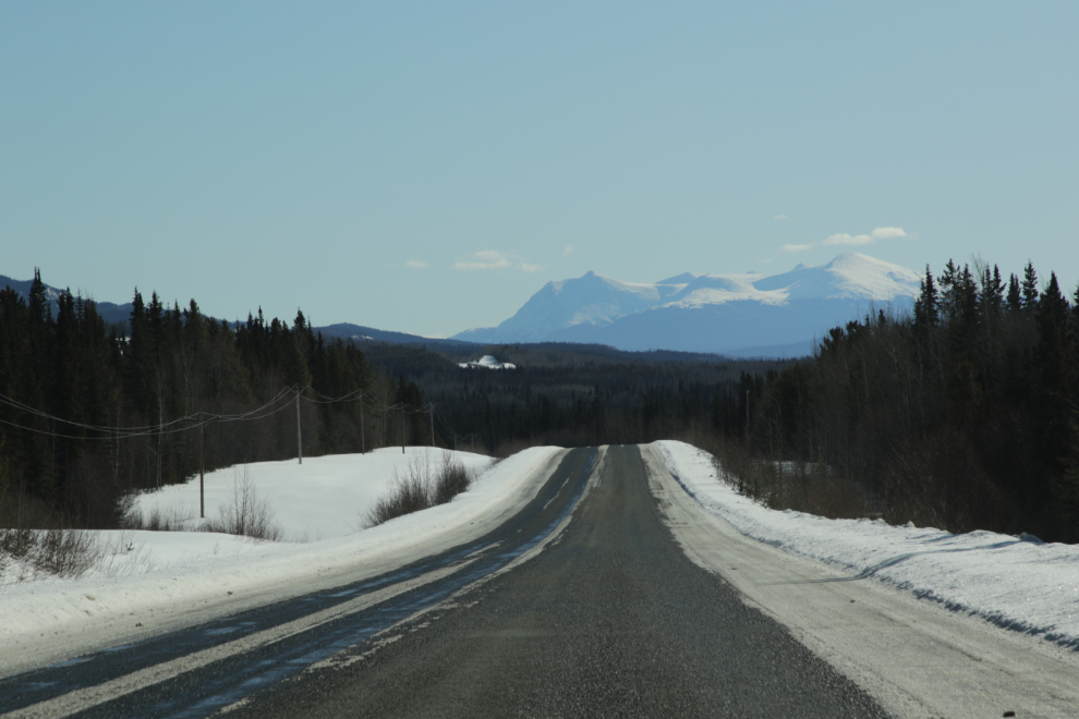 The impressive Dawson Peaks on the Alaska Highway near Teslin.