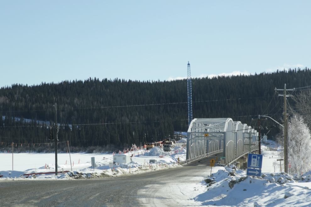 The old and new Nisutlin Bay Bridges at Teslin, Yukon.