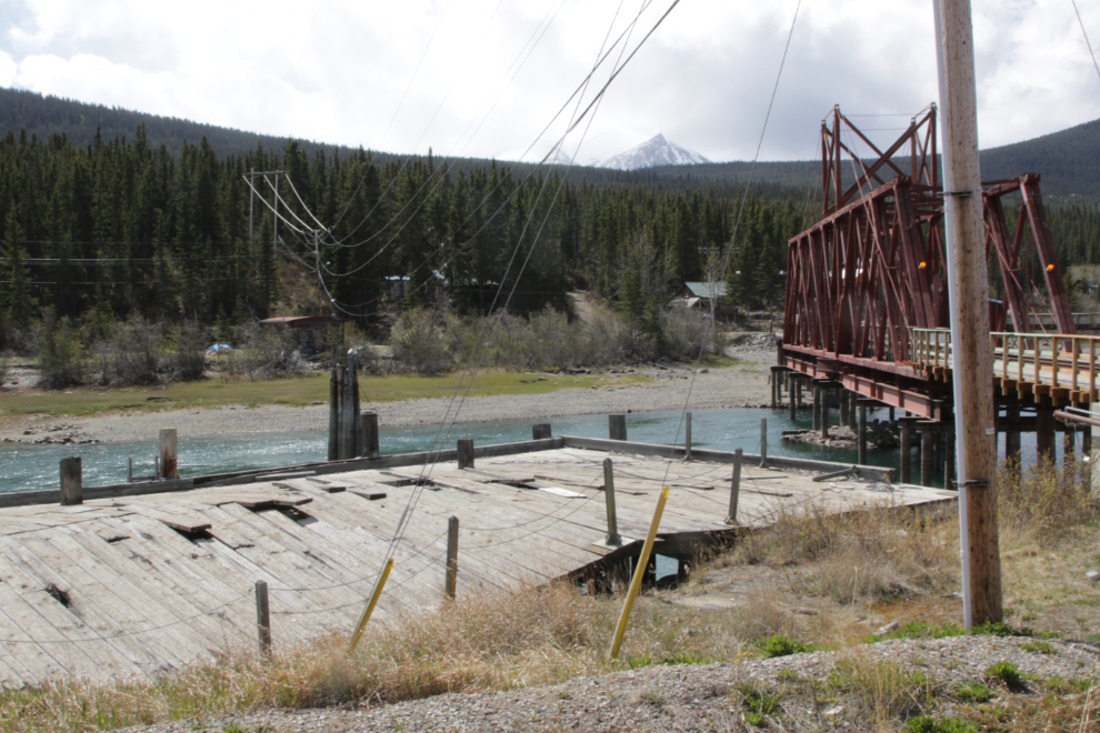 The old British Yukon Navigation dock and railway bridge at Carcross, Yukon.