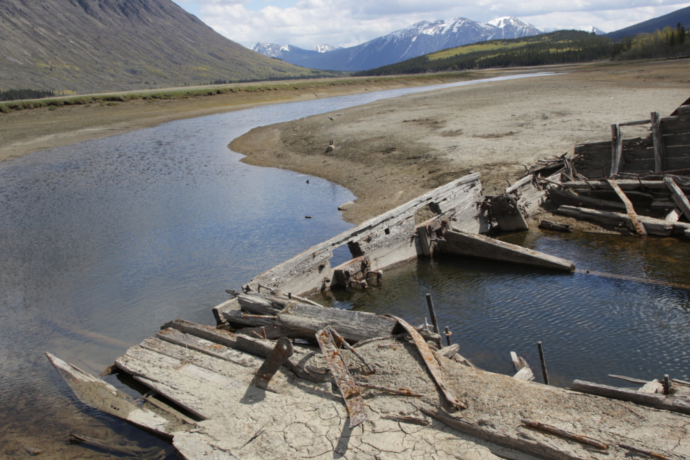 The stern of the wreckage of the sternwheeler Gleaner at Carcross, Yukon.