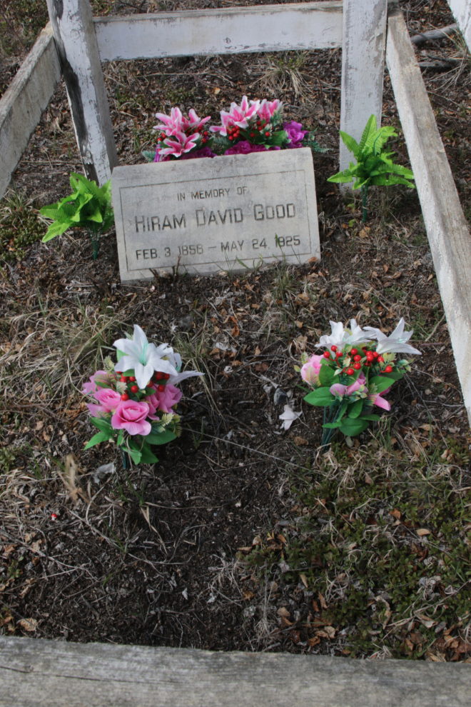The grave of Hiram David Good, 1856-1925, at the Tagish Bridge.
