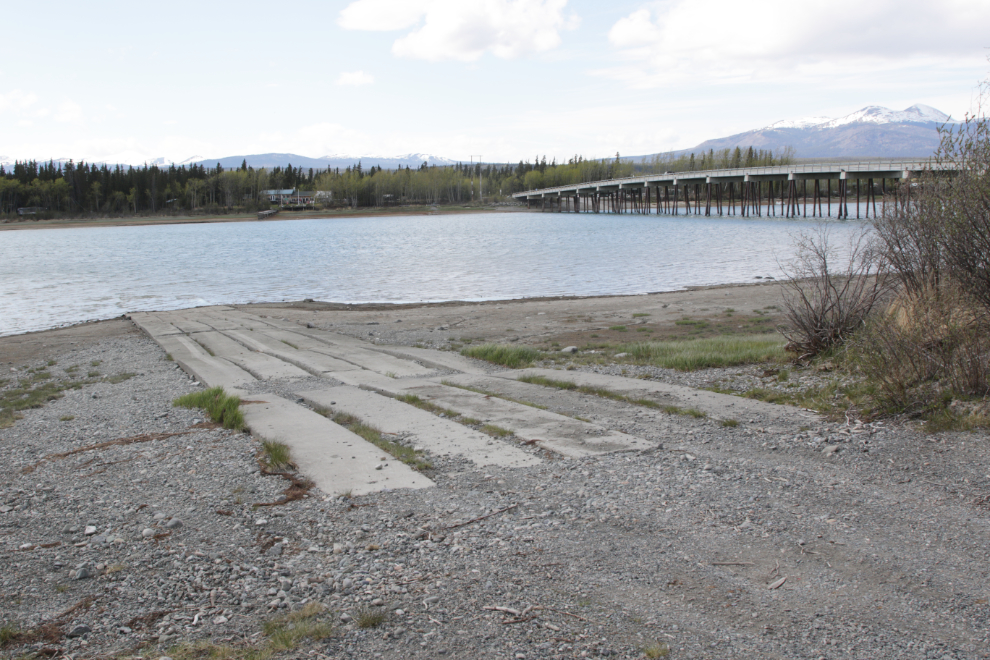 The boat launch at Tagish Campground, Yukon.