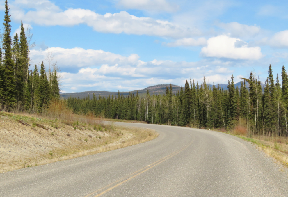 Looking east at Km 10 of the Tagish Road, Yukon.