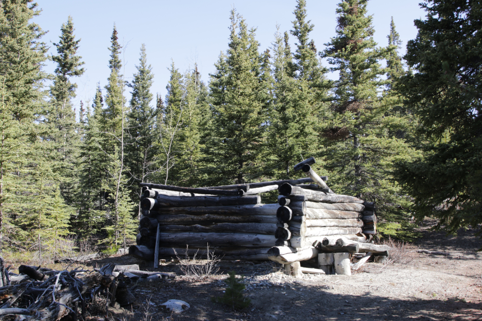 Unknown log structure along the Stony Creek Trail, Yukon.
