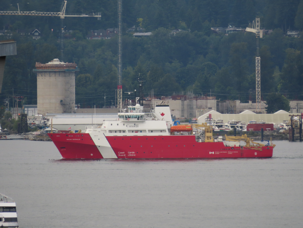 The new (2024) Coast Guard ship, Naalak Nappaaluk, seen at Vancouver.