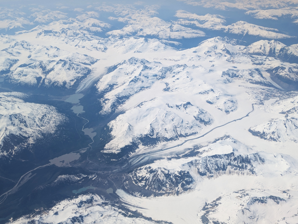 An aerial photo of the Brucejack gold mine north of Stewart, BC.