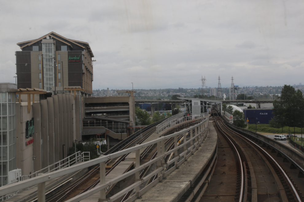 Headed to downtown Vancouver from the airport, on the Canada Line.