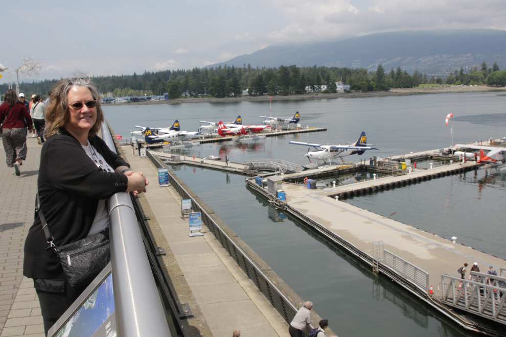 Cathy Dyson at the Coal Harbour float plane base in Vancouver.