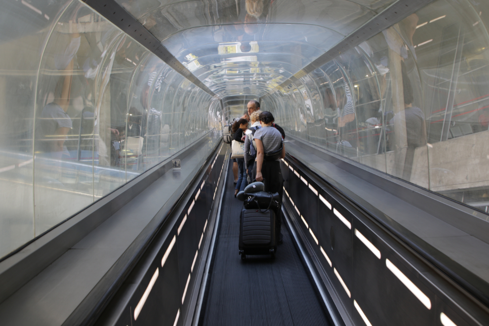 CDG, Paris airport, has some very cool people-movers!