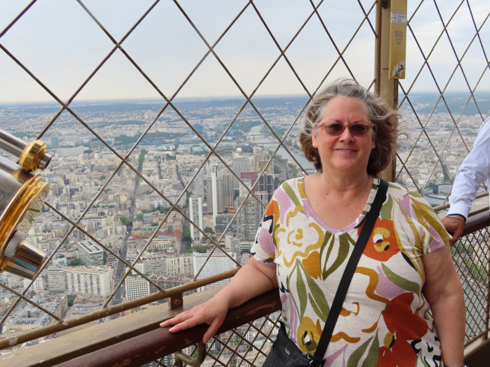 Cathy Dyson at the summit of the Eiffel Tower! Yes, been there, done that :)