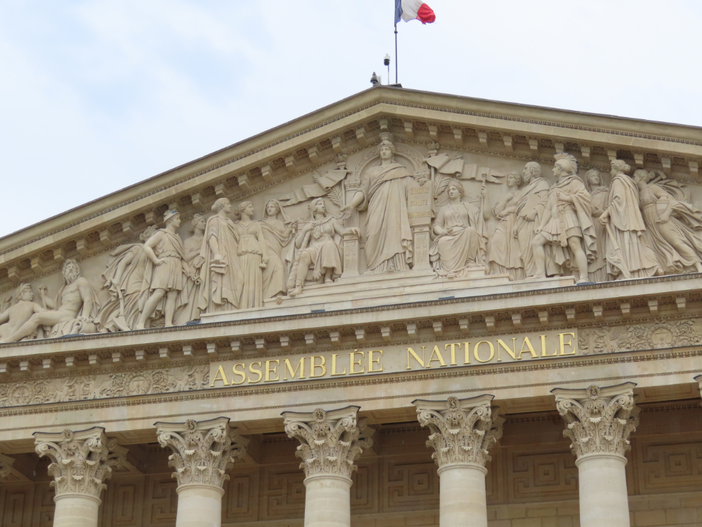 Detail of the Assemblée Nationale library in Paris.