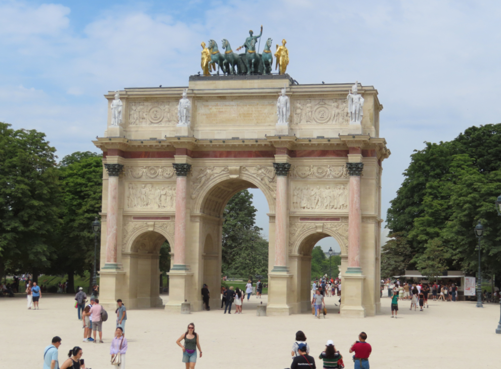 The Arc de Triomphe du Carrousel at the Louvre in Paris.