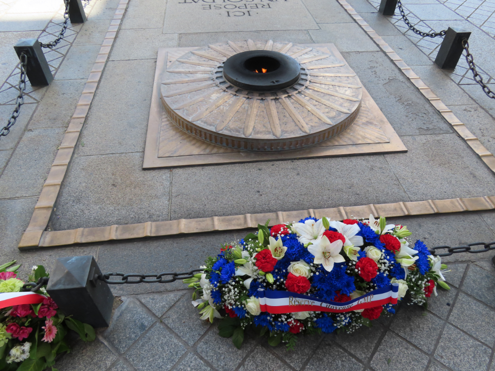 Since November 11, 1920, the Arc de Triomphe has been the home of the Tomb of the Unknown Soldier, and that includes an Eternal Flame.
