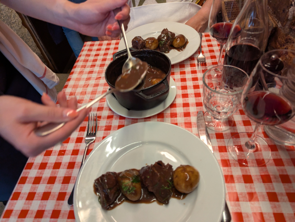 Dinner at at Chez Fernand - what is widely reported to be the best Beef Bourguignon in Paris.