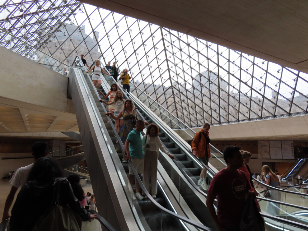 Going underground to the Louvre Museum in Paris.