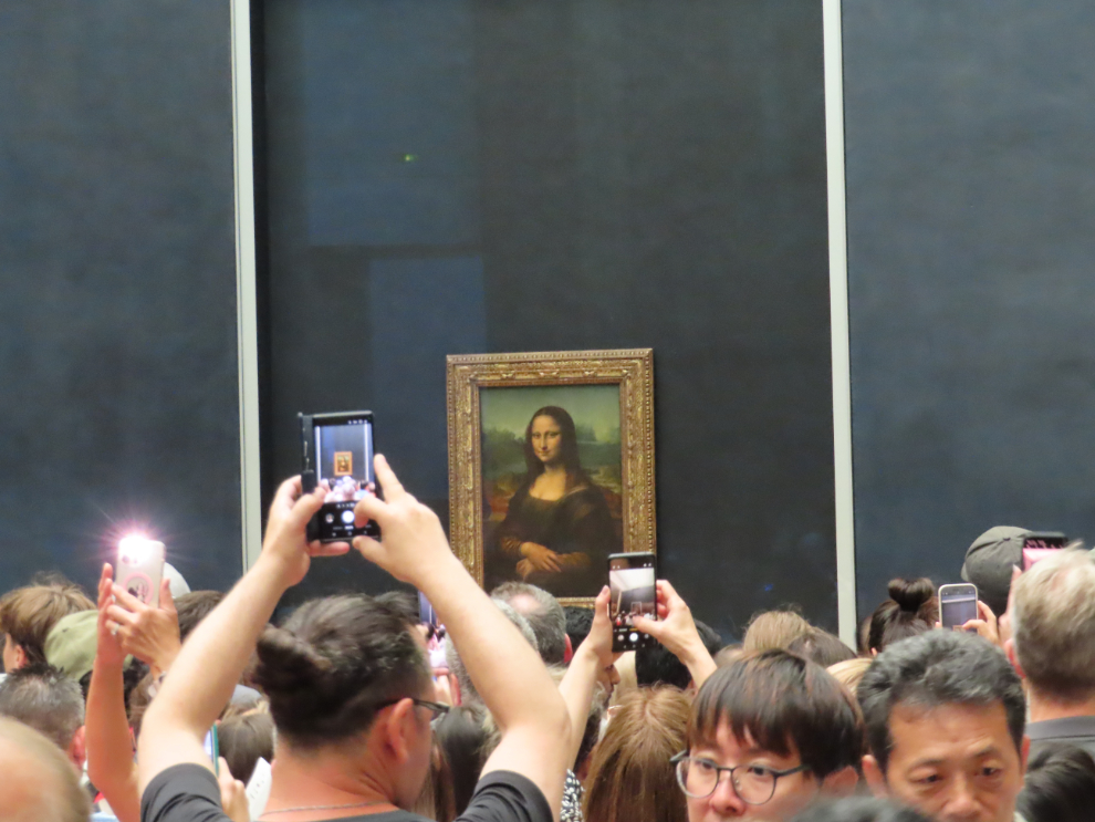 Mona Lisa at the Louvre Museum in Paris.
