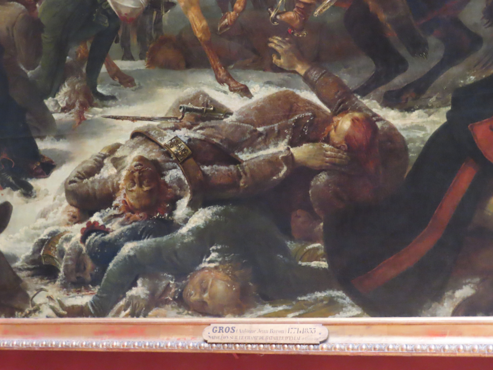 Detail of 'Napoleon on the Battlefield of Eylau' by French Romantic painter Antoine-Jean Gros (1808), at the Louvre Museum in Paris.