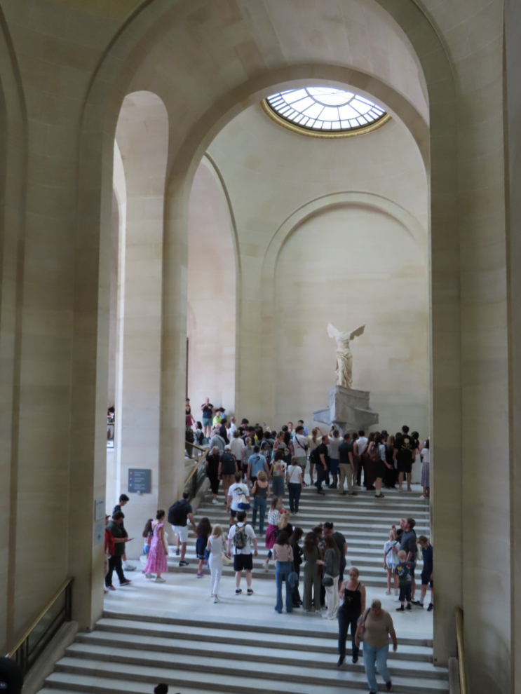 The Winged Victory of Samothrace,  at the Louvre Museum in Paris.