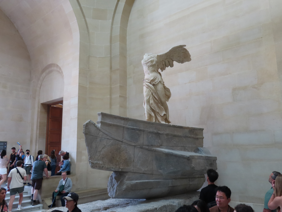 The Winged Victory of Samothrace,  at the Louvre Museum in Paris.