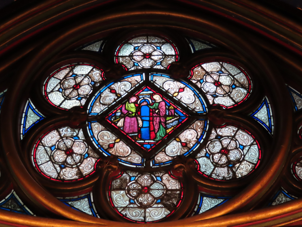 The lower level of Sainte-Chapelle in Paris.