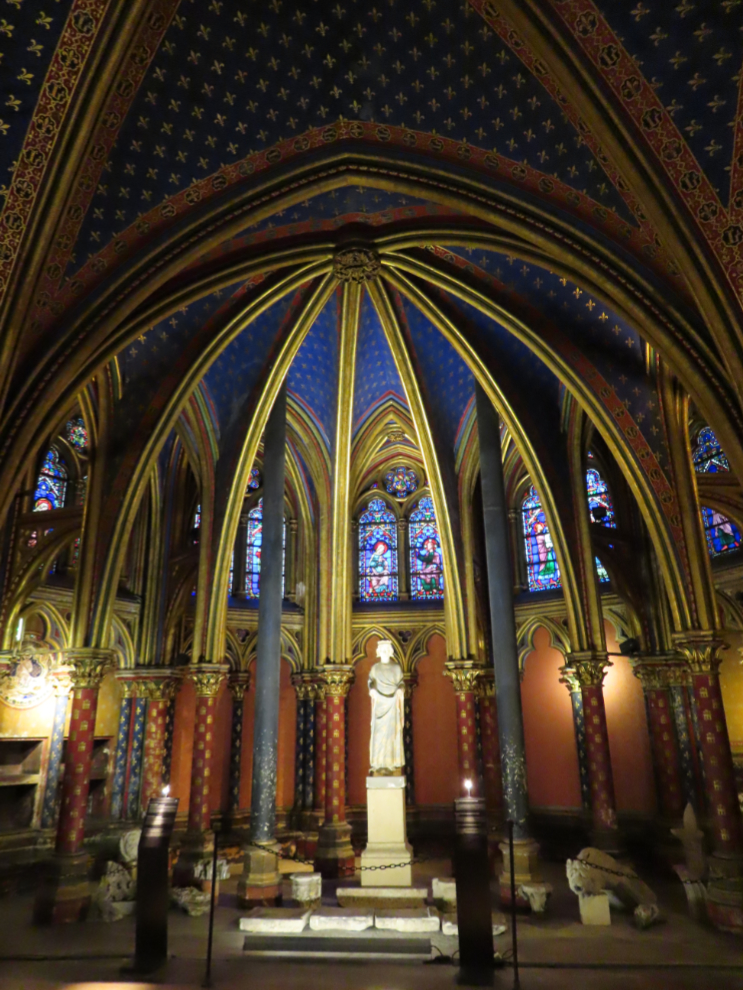 The lower level of Sainte-Chapelle in Paris.