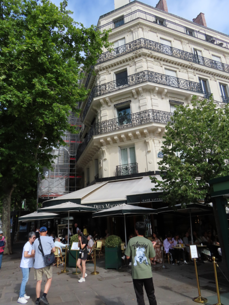 The Les Deux Magots restaurant in Saint-Germain-des-Pres district in Paris.