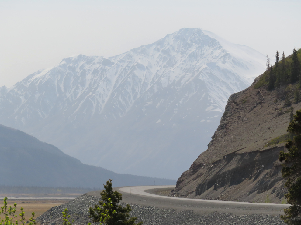 The Alaska Highway skirting Sheep Mountain, Yukon.
