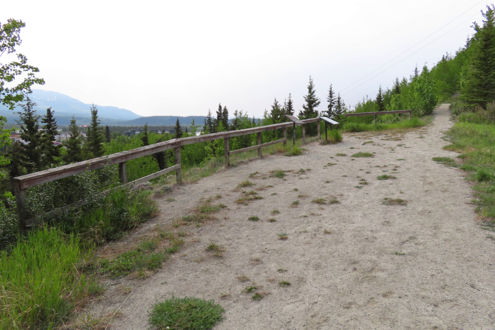 The viewpoint on the East Airport Access Road Trail in Whitehorse, Yukon.