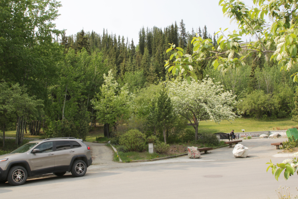 The start of the East Airport Access Road Trail in Whitehorse, Yukon.