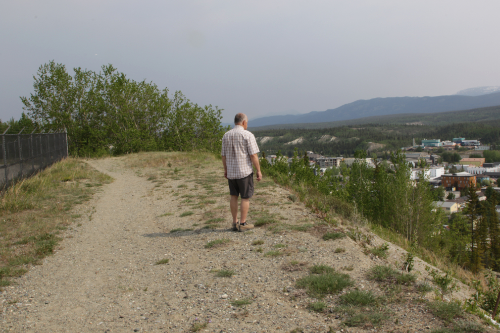 Murray Lundberg looks over Whitehorse from the airport ttrail.