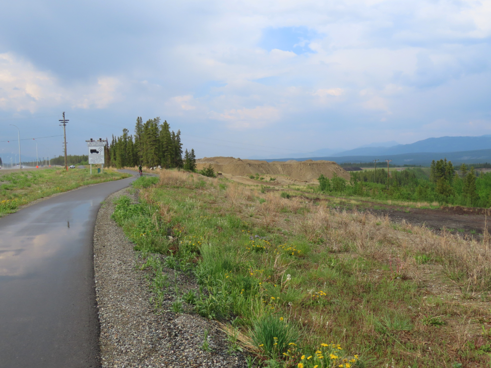 The paved trail along the Alaska Highway in Whitehorse, Yukon.