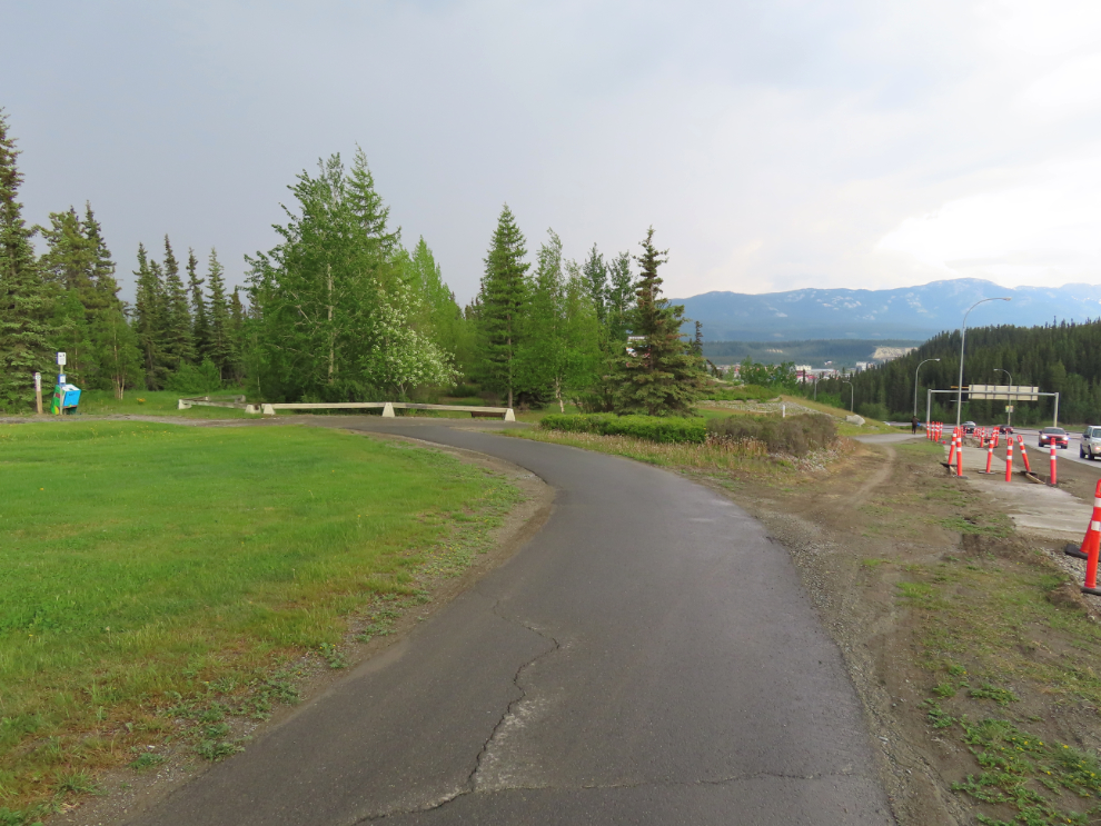 The paved trail along Two Mile Hill in Whitehorse, Yukon.