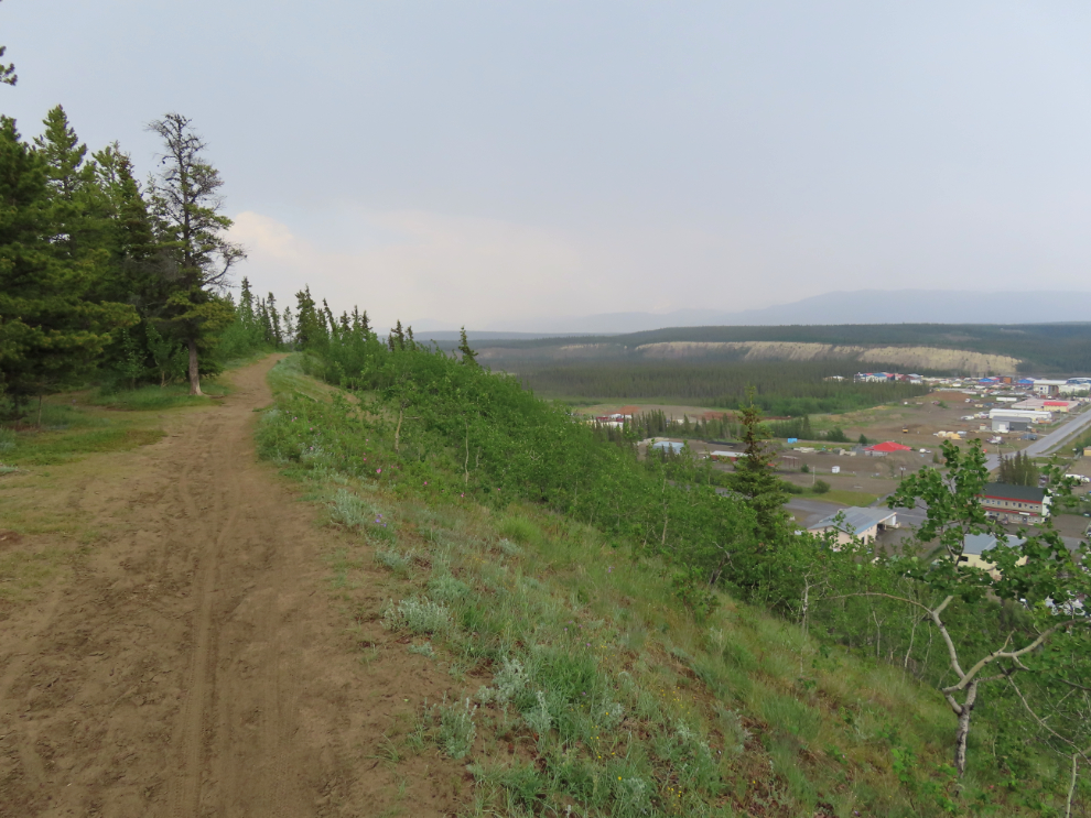 The Sage Trail biking/walking trail above the Marwell industrial area in Whitehorse, Yukon.