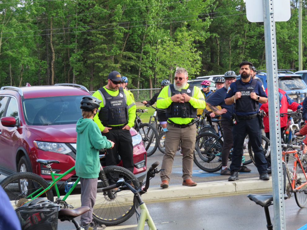 The start of the Joe Morrison memorial bike ride in Whitehorse, Yukon.