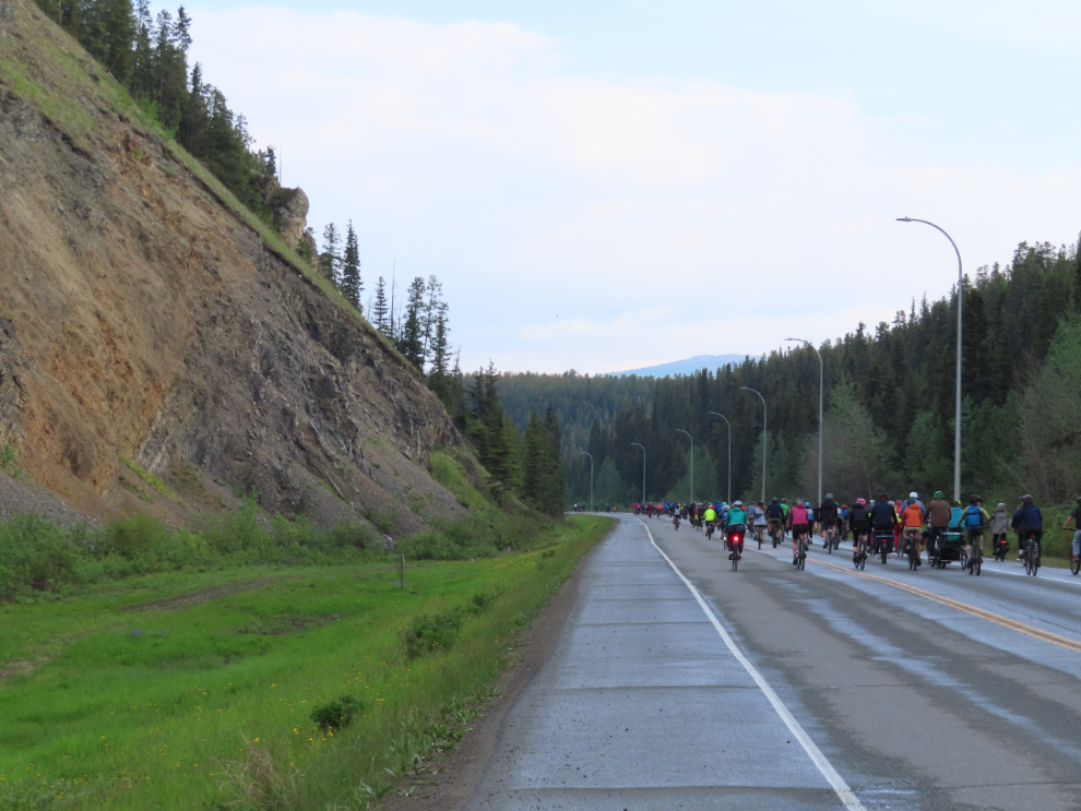 The Joe Morrison memorial bike ride goes through Rabbit's Foot Canyon in Whitehorse, Yukon.