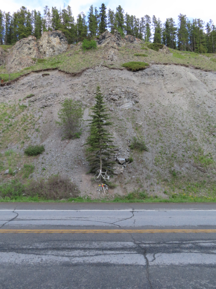 The Joe Morrison memorial - the 'ghost bike' - during the memorial bike ride in Whitehorse, Yukon.