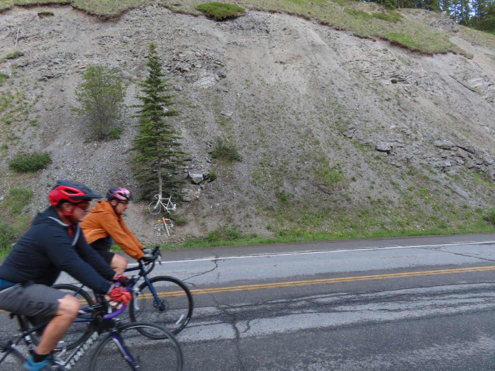 The Joe Morrison memorial - the 'ghost bike' - during the memorial bike ride in Whitehorse, Yukon.