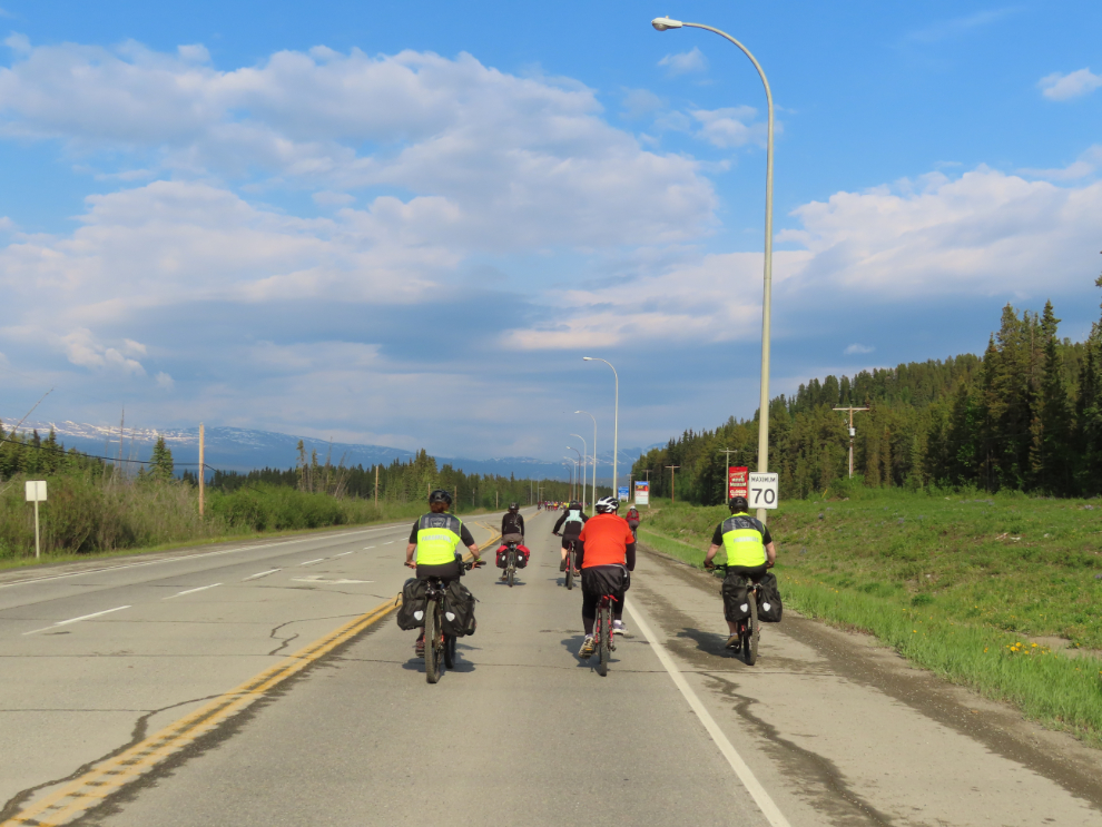 Paramedics riding in the Joe Morrison memorial bike ride in Whitehorse, Yukon