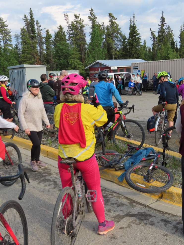 The end of the Joe Morrison memorial bike ride in Whitehorse, Yukon