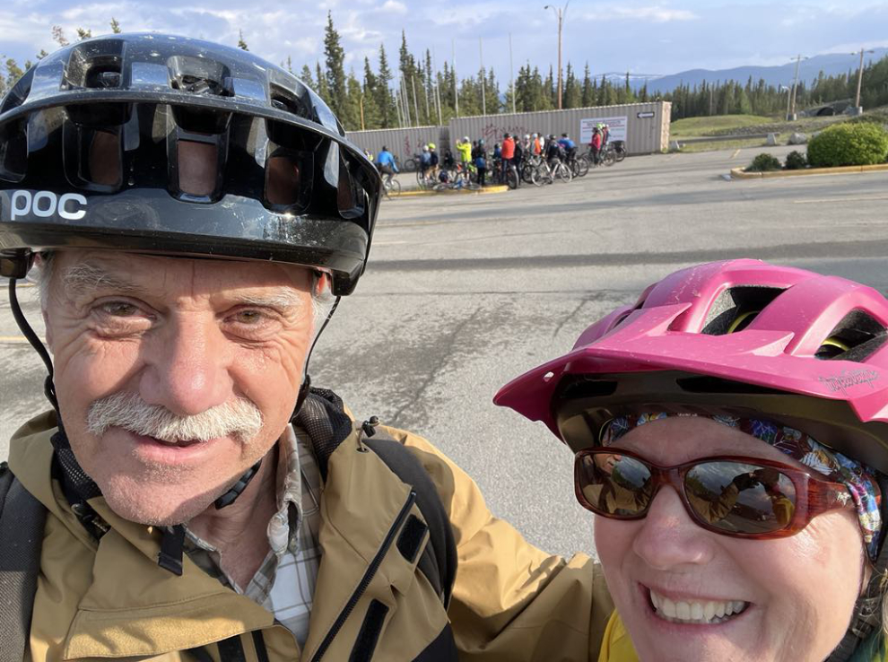 Murray and friend at the Joe Morrison memorial bike ride in Whitehorse, Yukon