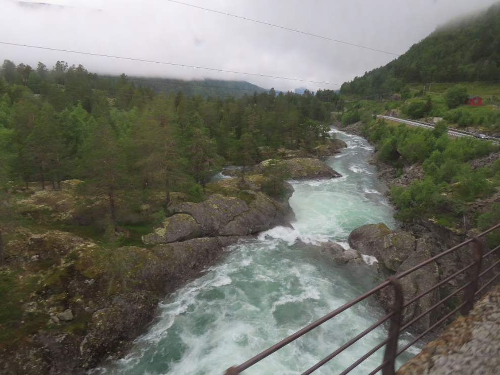 A river along the route of the Golden Train at Aldalsnes, Norway.