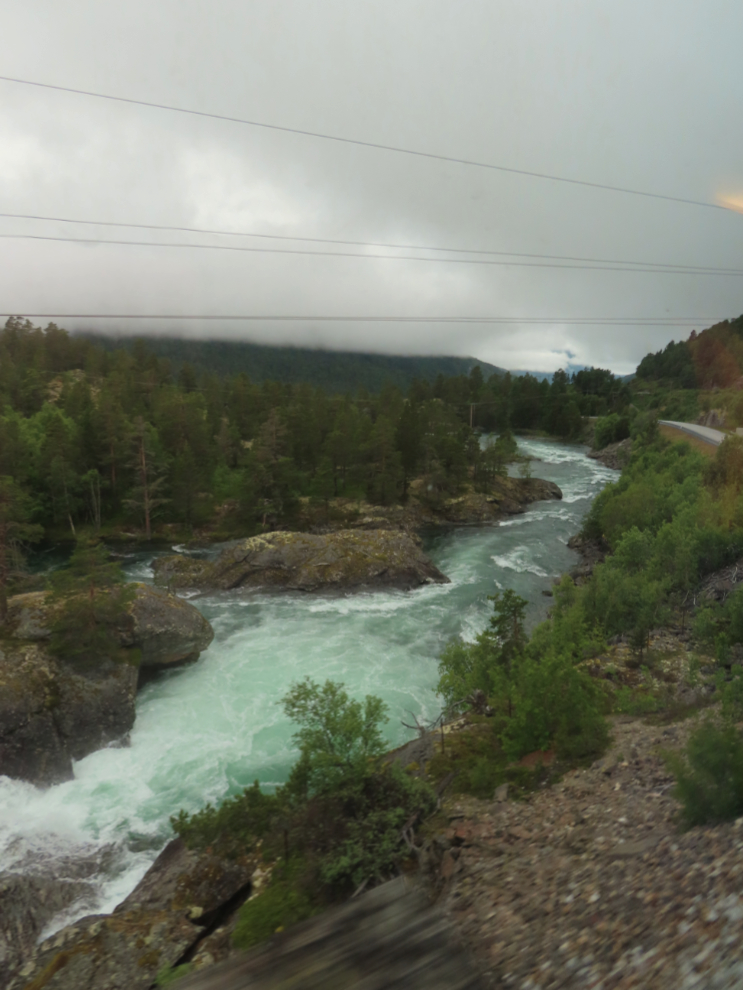 A river on the route of the Golden Train at Aldalsnes, Norway.